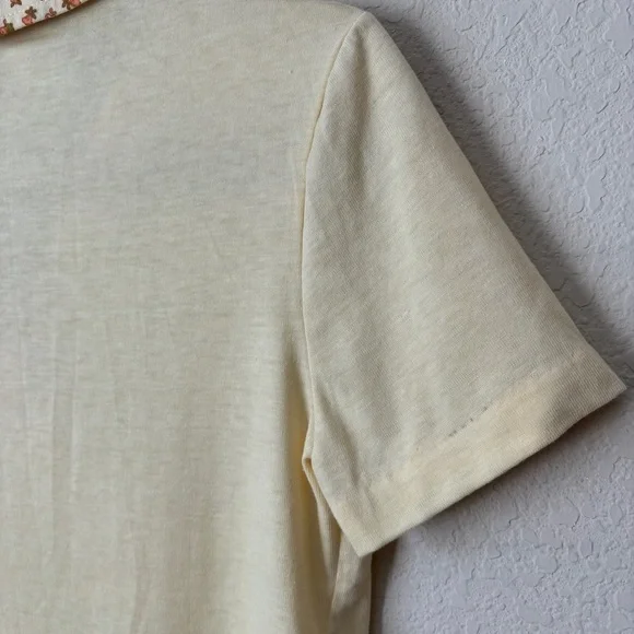 Vintage 70's Retro Ditsy Floral Printed Wide Collar Polo Shirt - Picture 10 of 11